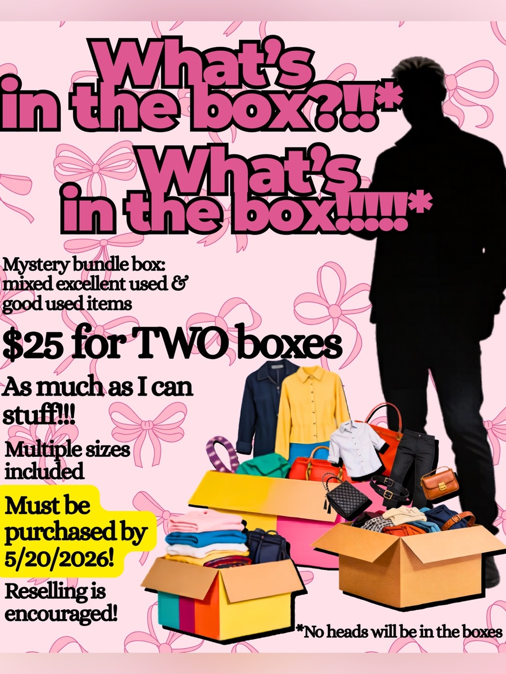 $25 for TWO FULL Bundle Boxes, Mixed Sizes, EUC/GUC! Hurry Before They are GONE!